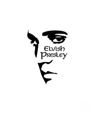 Rock And Roll Digital Art - Elvis Presley face by Richard Tabb