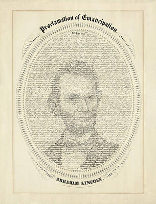 Cities Drawings - Emancipation Proclamation - Abraham Lincoln by David Hinds