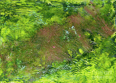 Abstract Landscape Mixed Media - Encaustic Improvisation 12300 by Bentley Davis