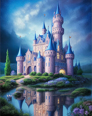 Mother And Child Paintings - Enchanted Castles 4 by Rhonda Barrett