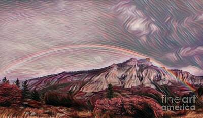 Mountain Digital Art - End of the Rainbow by Jason M Sturms