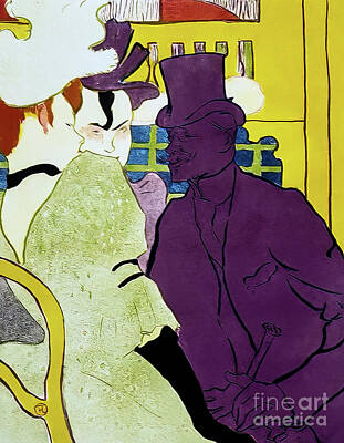Temples - Englishman at the Moulin Rouge Poster by Henri de Toulouse-Lautr by Henri de Toulouse-Lautrec