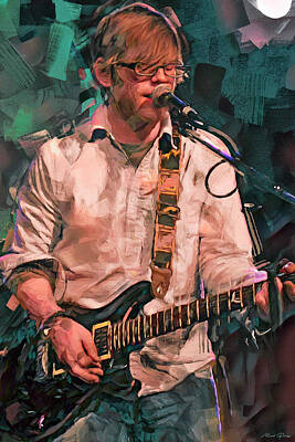 Celebrities Mixed Media - Eric Johnson Musician by Mal Bray