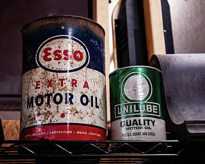 Airport Maps - Esso and Unilube oil cans by Flees Photos