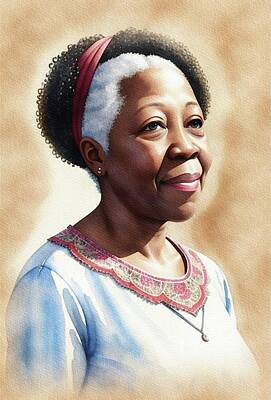 Jazz Painting Royalty Free Images - Esther Phillips, Music Star Royalty-Free Image by Sarah Kirk