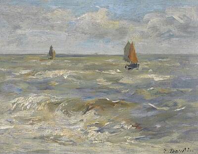 Music Baby - Eugene Boudin 1824 1898   Boats in the Sea 1888 95 by Artistic Rifki