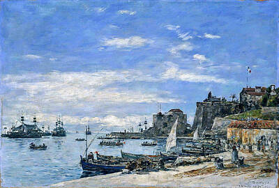 Nothing But Numbers Royalty Free Images - Eugene Boudin 1824 1898   Quay at Villefranche 1892 Royalty-Free Image by Artistic Rifki