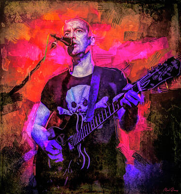 Musician Mixed Media Rights Managed Images - Eugene Kelly The Vaselines Royalty-Free Image by Mal Bray
