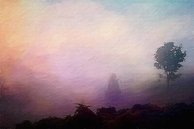 Impressionism Digital Art Rights Managed Images - Evening Mist Royalty-Free Image by David Beard