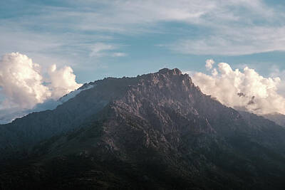 Landscapes Royalty-Free and Rights-Managed Images - Evening sun on Monte Padro in Corsica by Jon Ingall