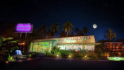 College Campus Collection - Everglades Gatorland Roadside Rest Stop and Motel by Mark Andrew Thomas