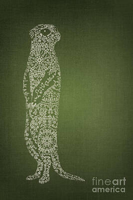 Steampunk Digital Art - Evergreen Meerkat by Ema Paraschiv