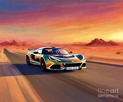 Sports Drawings - Exige Sport Precision Lotus Exige Sport car by Destiney Sullivan