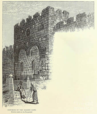 Polaroid Camera Royalty Free Images - Exterior of the Golden Gate, Jerusalem c1 Royalty-Free Image by Historic illustrations