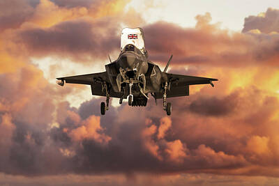 Vintage State Flags - F-35B Lightning II Short Finals by Airpower Art