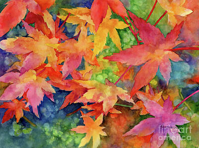Paintings - Fall Maple Leaves by Hailey E Herrera