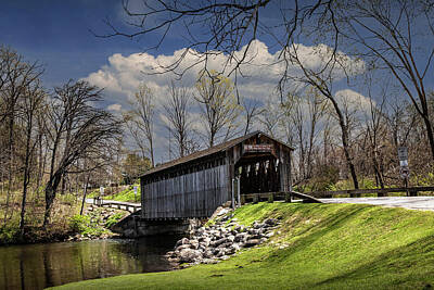 Recently Sold - Randall Nyhof Royalty-Free and Rights-Managed Images - Fallasburg Covered Bridge near Lowell, Michigan by Randall Nyhof