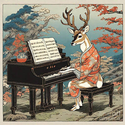Egon Schiele - Fallow deer by Adrien Efren