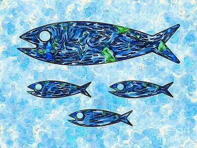 Andrew Macara - Family of Fish Digital Artwork 04 by Douglas Brown