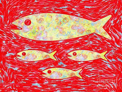 Beach Digital Art - Family of Fish Digital Artwork 08 by Douglas Brown