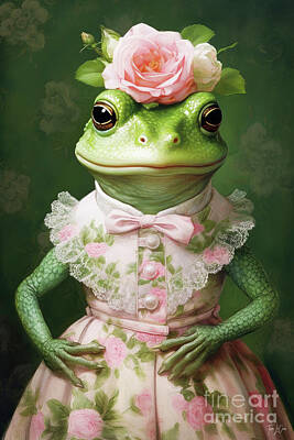Reptiles Paintings - Fancy Fiona by Tina LeCour