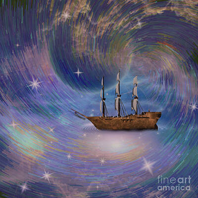Digital Art - Fantastic sailing ship by Bruce Rolff