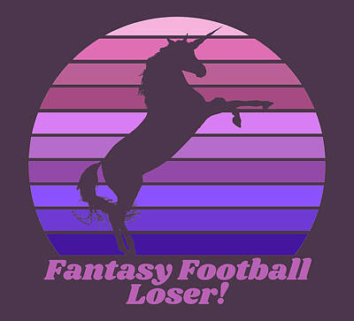 Abstract Male Faces - Fantasy Football Loser Funny Unicorn Trophy by Aaron Geraud
