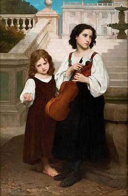 Stacks Of Books - Far from Home William-Adolphe Bouguereau1868 by Arpina Shop