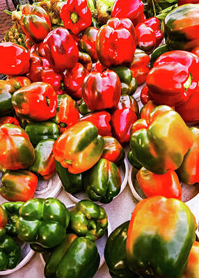 Still Life Photos - Farmers Market Peppers by Sharon Williams Eng