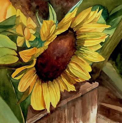 Sunflowers Paintings - Farmstand 2 by Nicole Curreri