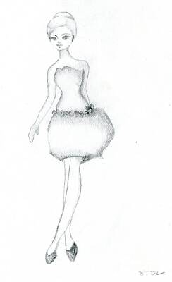 Science Collection Rights Managed Images - Fashion Sketch of a Balloon Dress Royalty-Free Image by C Pak