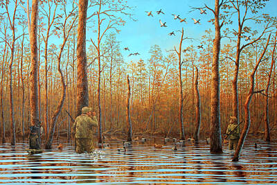 Birds Paintings - Father and Son by Guy Crittenden
