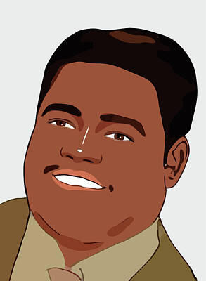 Celebrities Digital Art Royalty Free Images - Fats Domino Cartoon Portrait 1 Royalty-Free Image by Ahmad Nusyirwan