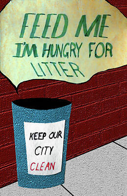 City Scenes Drawings - Feed Me Litter Campaign by Only A Fine Day