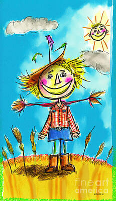 Modern Man Classic New York - Female Scarecrow and Happy Sun by David Arment