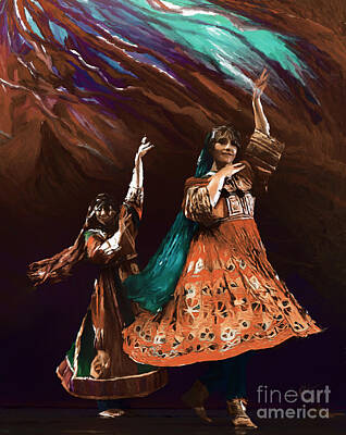 Everett Collection Royalty Free Images - Females Dancing Pashtun Attan Royalty-Free Image by Gull G