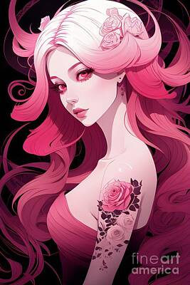 Roses Digital Art - Feminine beauty by Sen Tinel