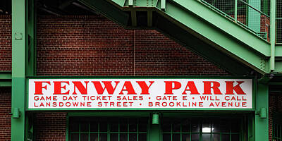 Baseball Photos - Fenway Park Game Day Ticket Office Panorama by Gregory Ballos
