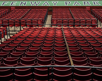 Baseball Photos - Fenway Park Red Seats - Boston, Ma by Joann Vitali