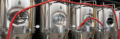 Beer Rights Managed Images - Fermentation Tanks Pano Royalty-Free Image by Sharon Popek