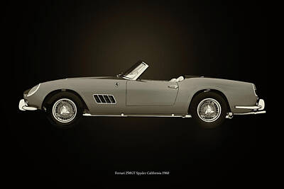 Little Mosters - Ferrari 250 GT Spyder California 1960 Black and White by Jan Keteleer