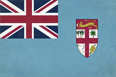 Vintage Ford - Fiji Flag by Leslie Montgomery