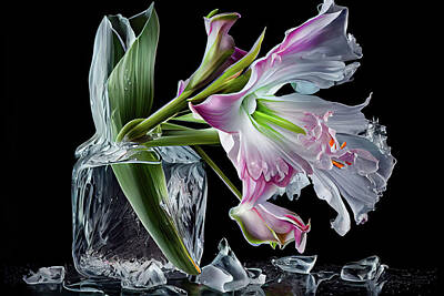 Lilies Digital Art - Fire and Ice by Zina Zinchik