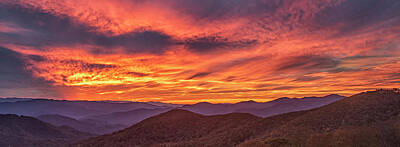 State Love Nancy Ingersoll Rights Managed Images - Fire in the Sky Blue Ridge Sunset Royalty-Free Image by Bob Decker