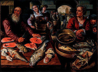 Animals Digital Art -   Fish Market 1568 Joachim Beuckelaer                               by Celestial Images