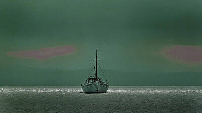 Surrealism Digital Art - Fishing Boat Returning - Surreal Art by Ahmet Asar by Celestial Images