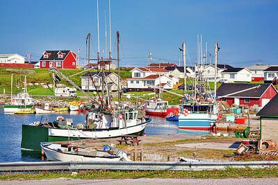 Abstract Oil Paintings Color Pattern And Texture - Fishing boats - Port au Choix, Newfoundland by Tatiana Travelways