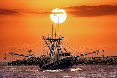 Modern Man Movies - Fishing ship coming into the inlet by Geraldine Scull