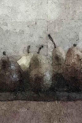 Food And Beverage Mixed Media - Five Pears #1 by Don Berg