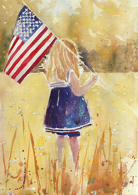 Royalty-Free and Rights-Managed Images - Flag Girl by Dorrie Rifkin